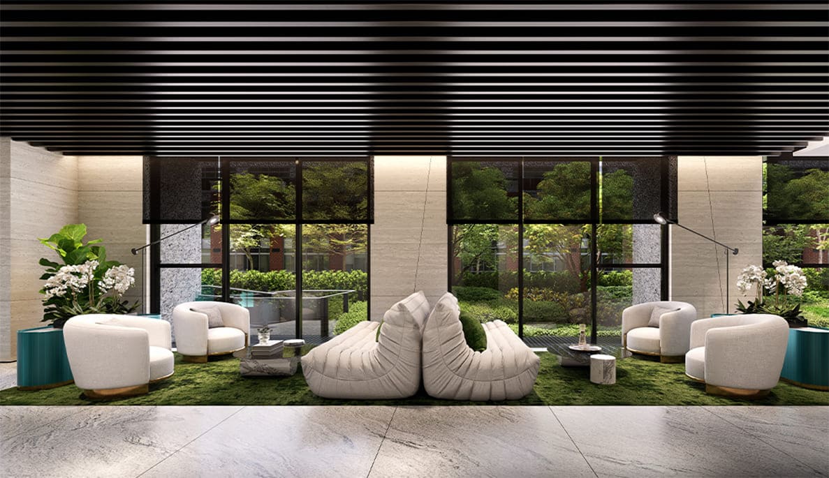 華山松江 交誼廳 3D模擬圖